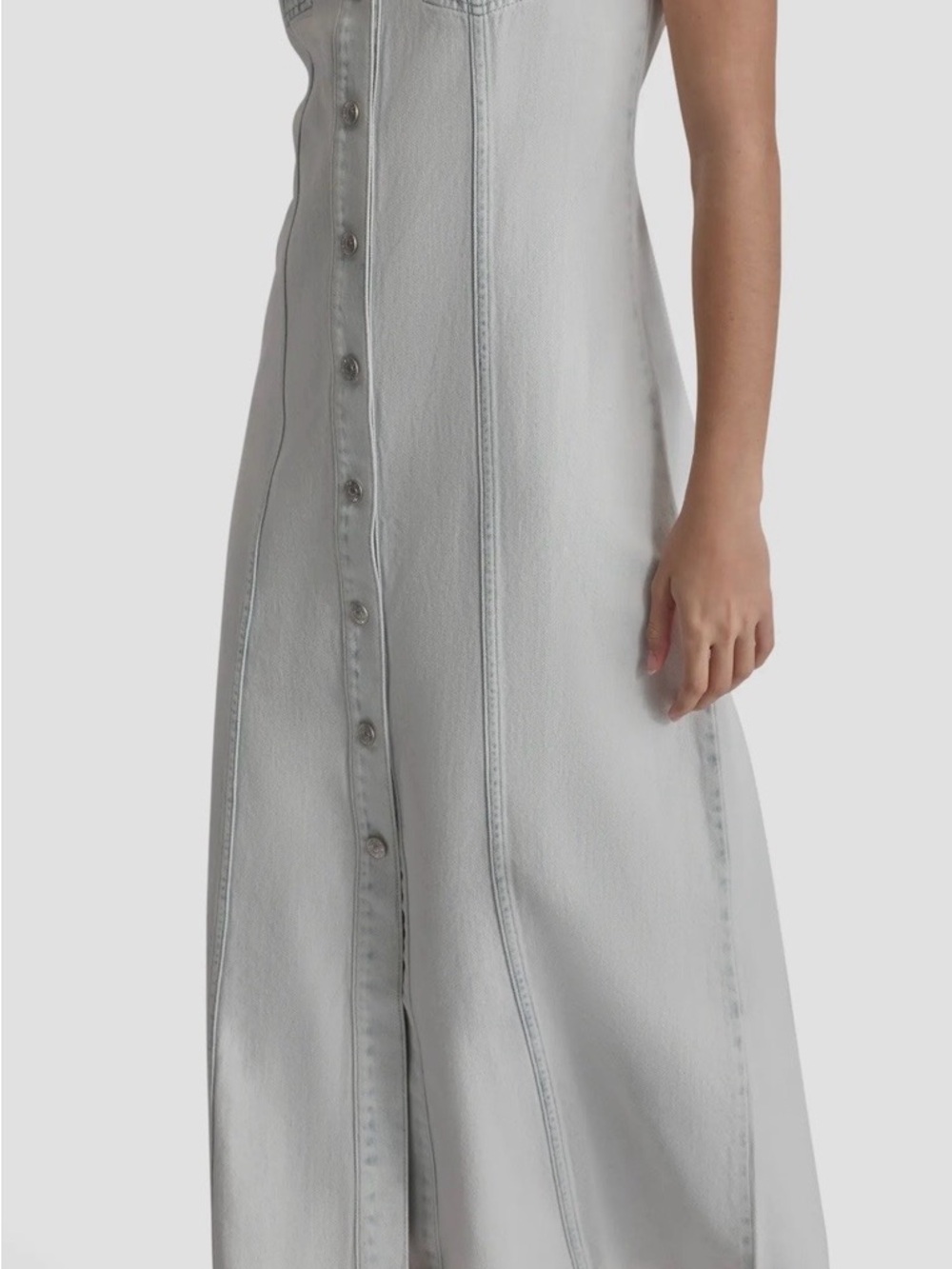 White wash denim  Button-Front Denim DKNY Maxi Dress
